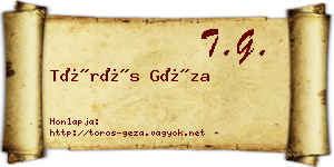 Törös Géza névjegykártya