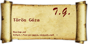 Törös Géza névjegykártya